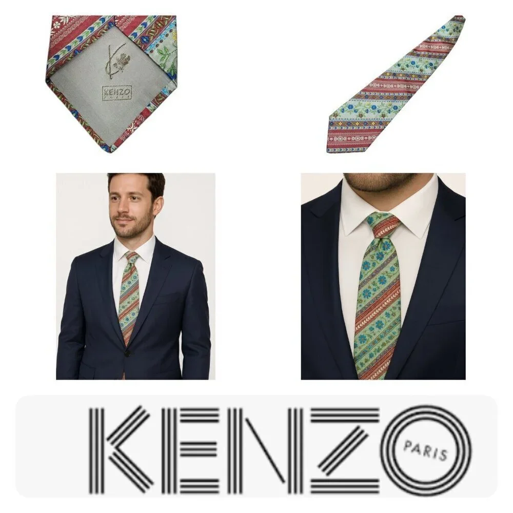 Kenzo Men Accessories Floral Tie Made In Italy Limited Edition VHTF Rare